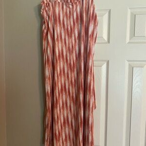 Cato Orange Pleated A-line Maxi Skirt Resort Wear